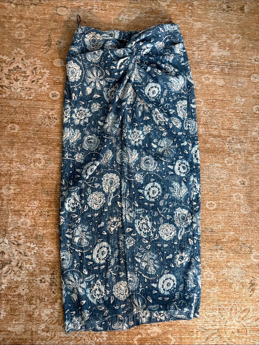 Zara Blue Floral Swim Sarong Cover-Up